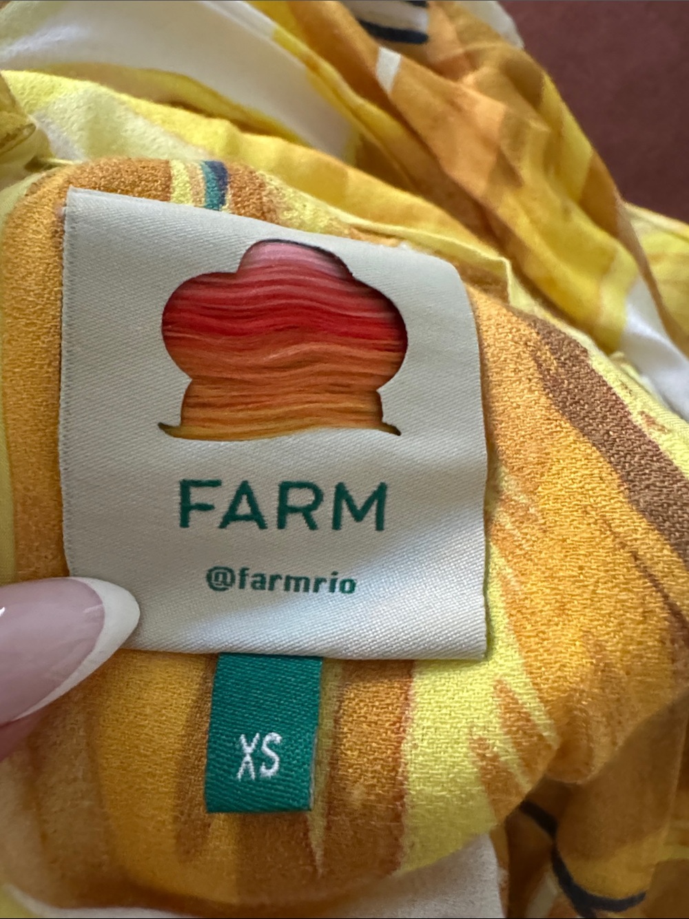Farm Rio Yellow Tropical Floral Wrap Midi Dress XS Boho Resort Vacation - Picture 6 of 7